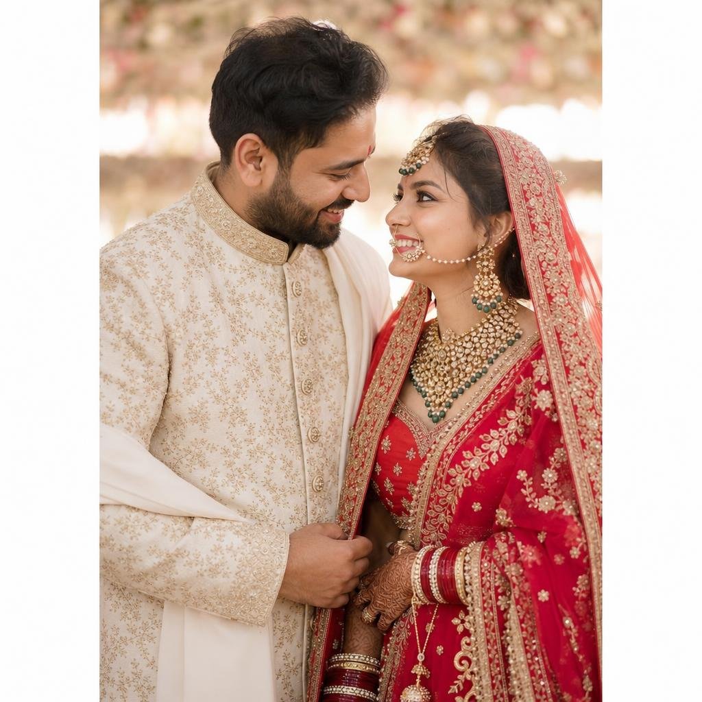 Indian wedding couple captured by Sanam Film Siwan